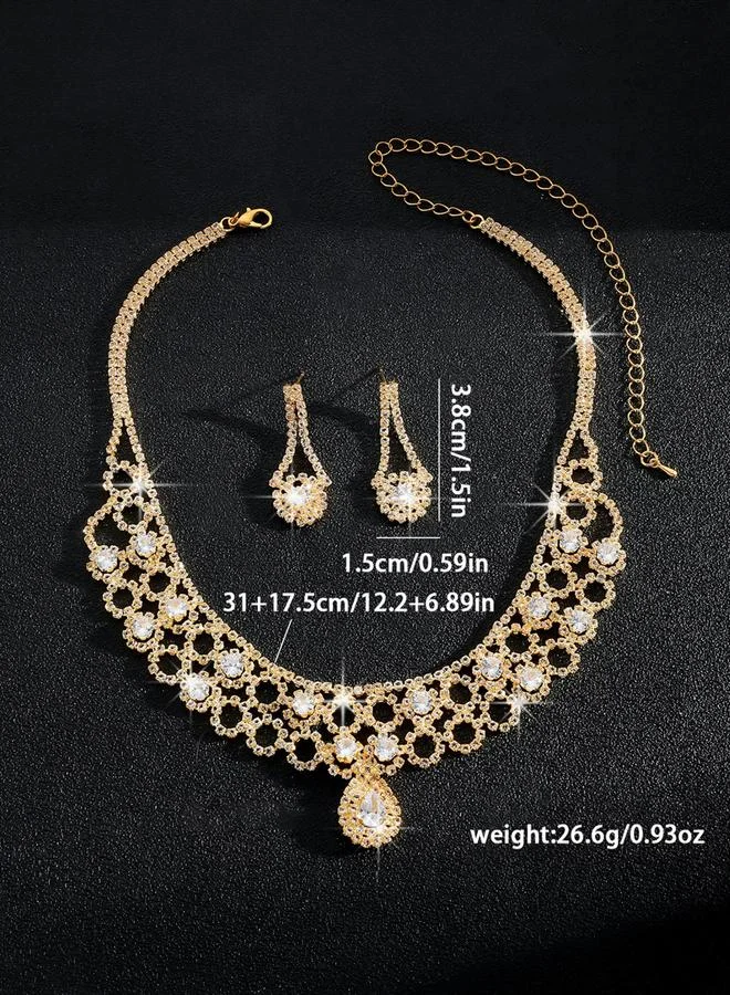 Take Two  2-Piece Embellished Necklace And Earrings Jewelry Set for Women | Best Price UAE